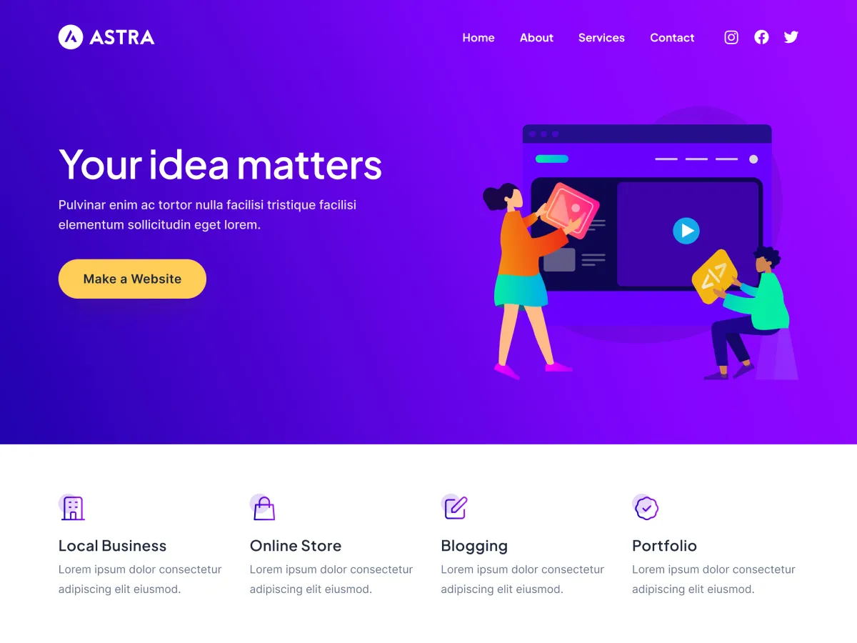 Astra official theme screenshot