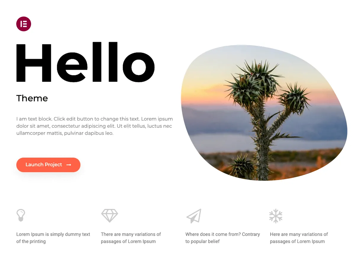 Hello Elementor official WordPress.org theme screenshot